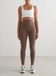 Femme Yoga Leggings avec Poches Évacuation de l'humidité Marron