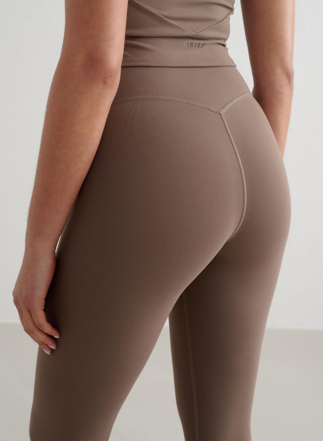 Femme Leggings Évacuation de l'humidité Résistant au Squat Marron 3/6