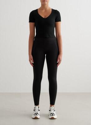 Dames yoga legging met zakken vochtafvoerend zwart