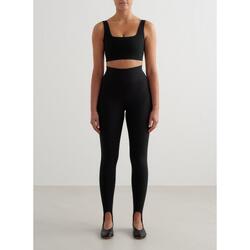 Femme Yoga Leggings avec Étriers Évacuation de l'humidité Noir