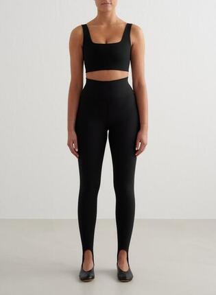 Femme Leggings avec Étriers Évacuation de l'humidité Noir