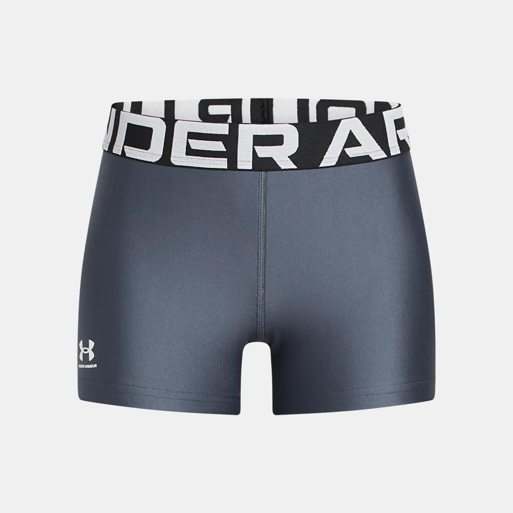 Girls Running Compression Shorts (Grey/White)