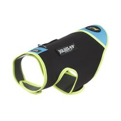 Manteau IDC pour chiens en néoprène BABY 1 noir/bleu aquamarine