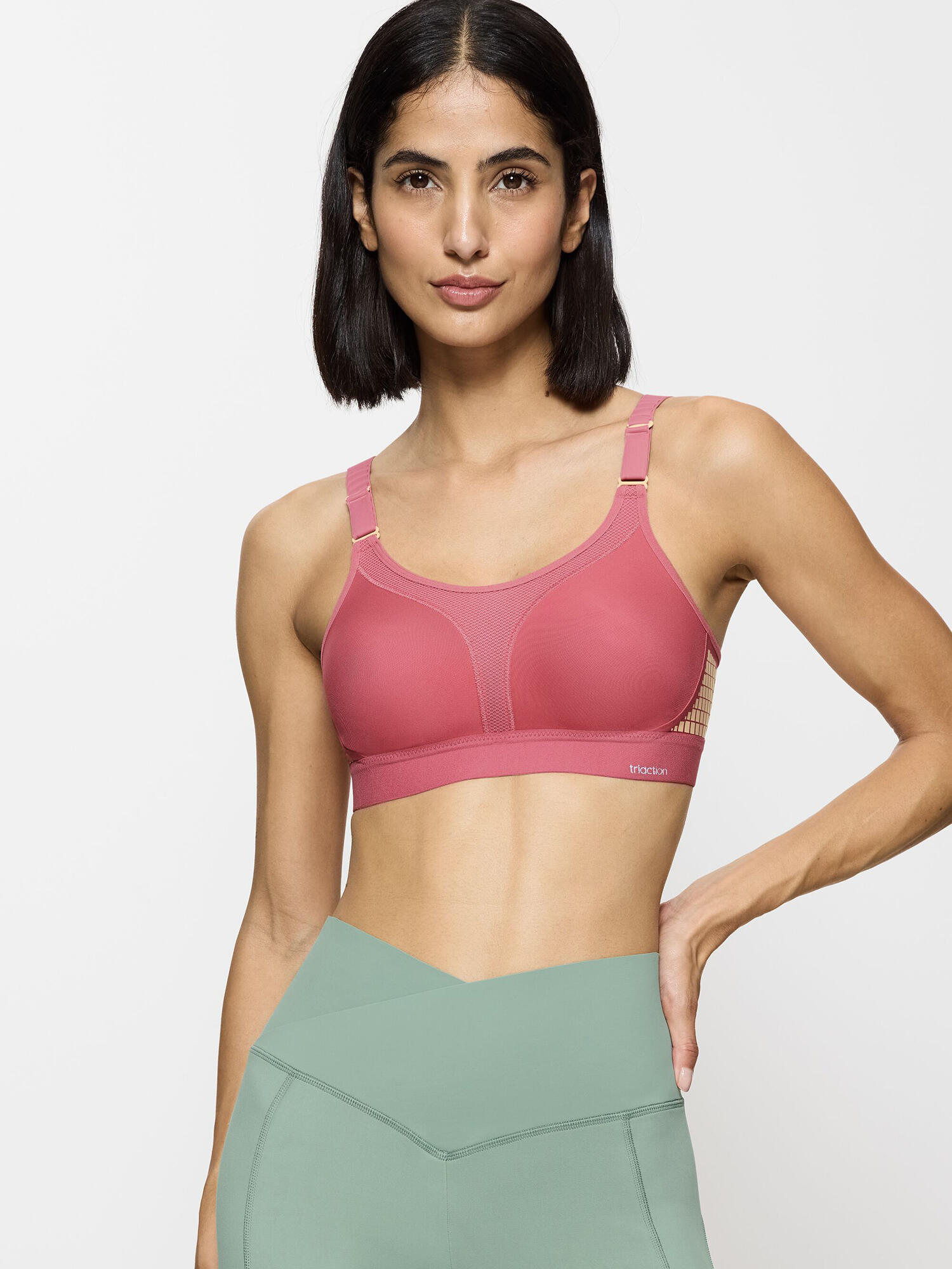 Sport-BH maximaler Halt Damen - Triaction Extreme Lite rot 2/5