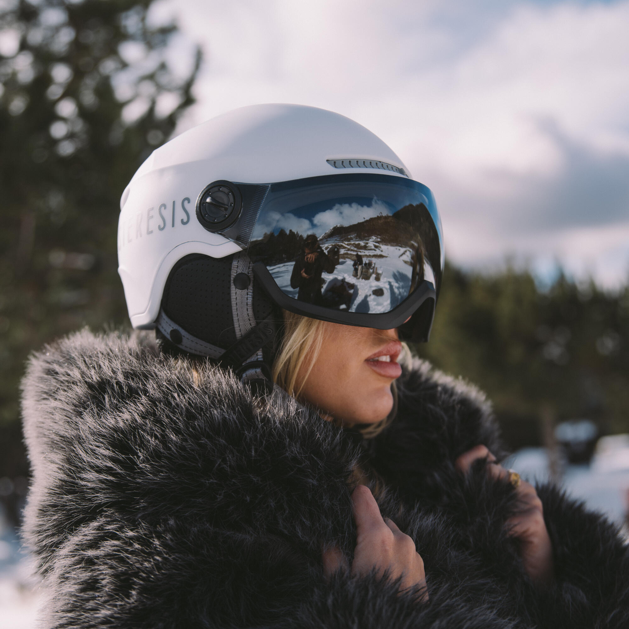 Casco de esquí y snow Azul con Visor Plata H-Shock Hysteresis 7/9