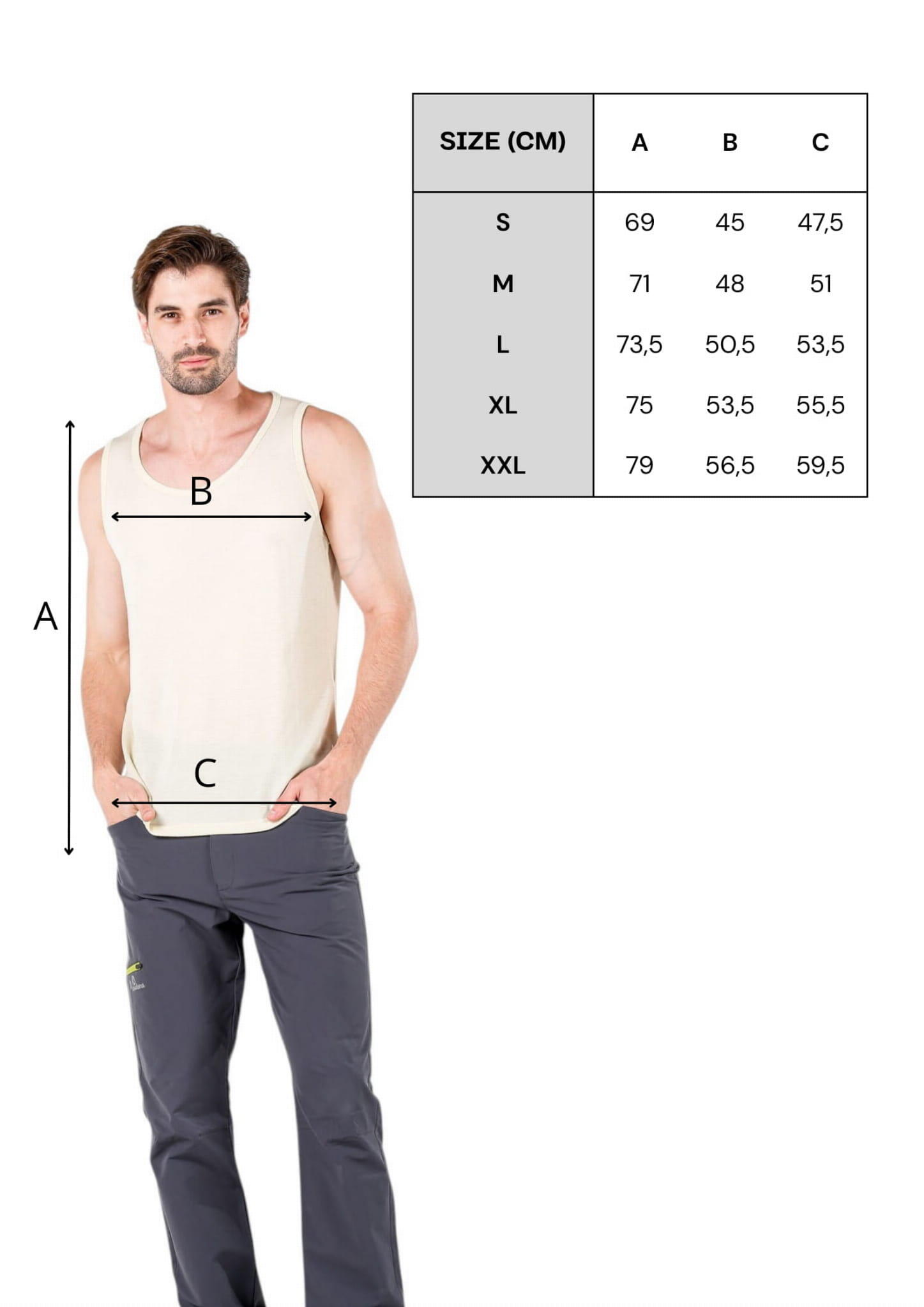 Koszulka męska bez rękawów 100% merino (195 g/m²) Woolona Spring 3/3