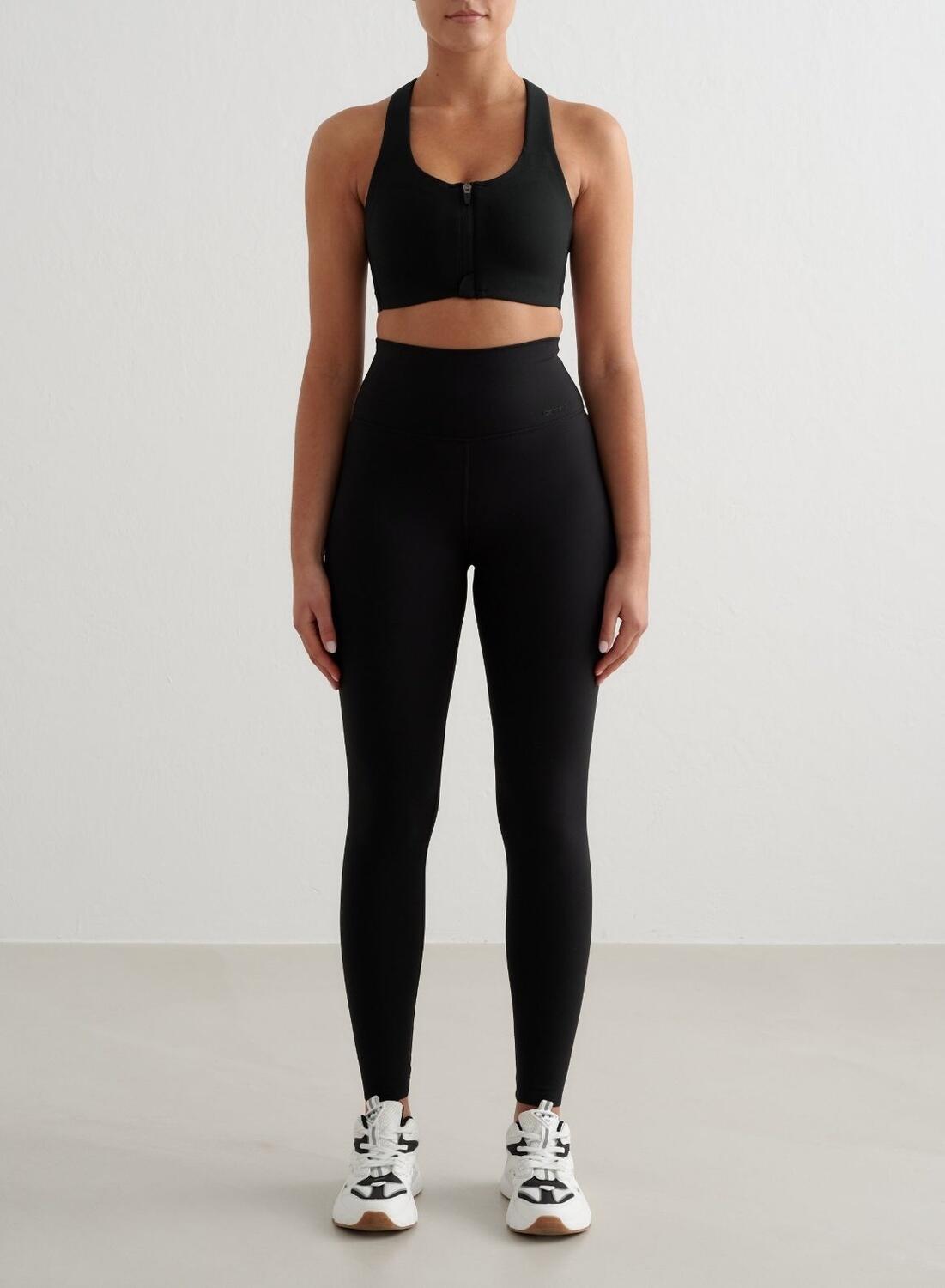 Femme Soutien-gorge de sport Maintien Élevé Fermeture Éclair Noir 3/6