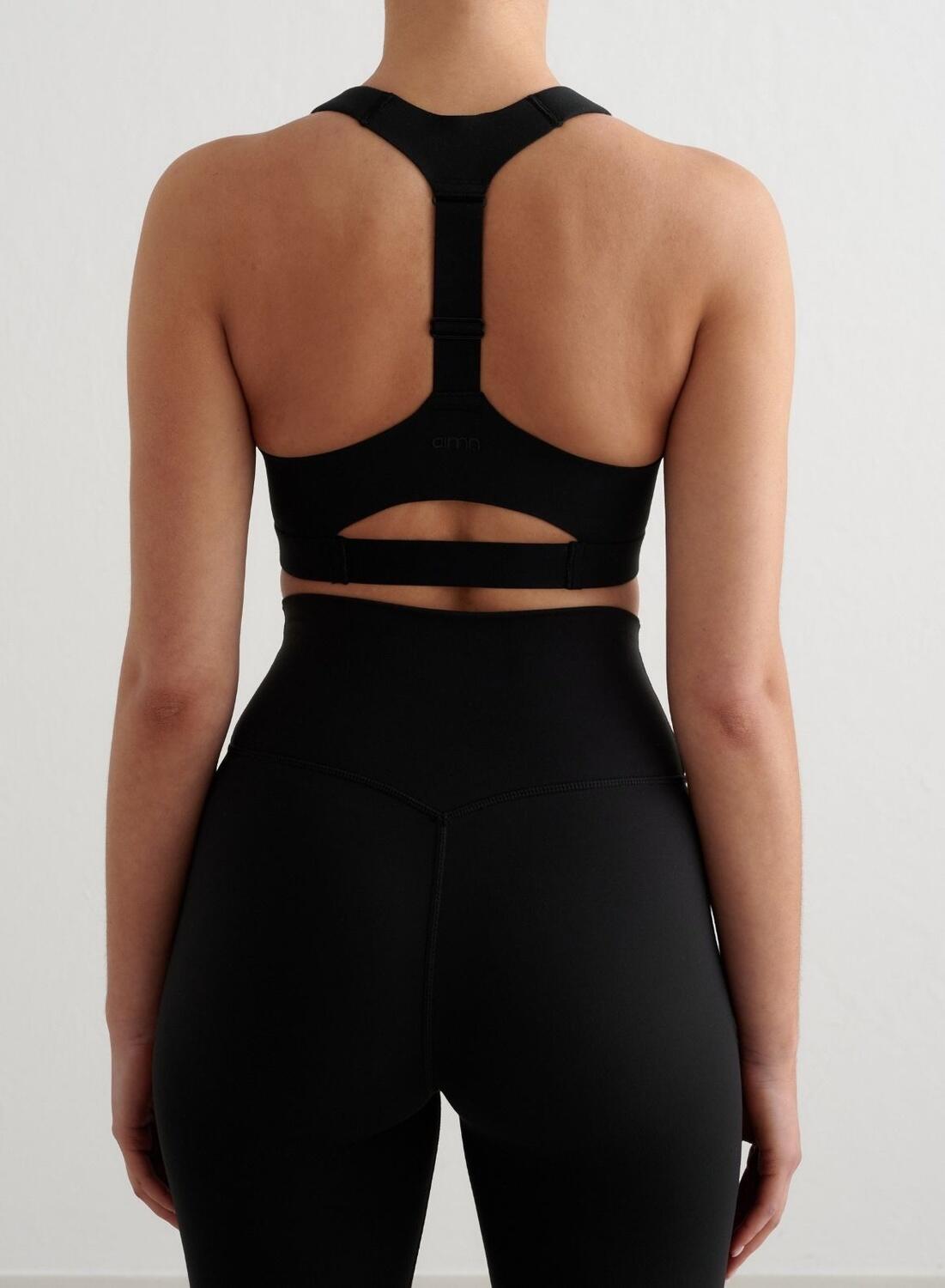 Femme Soutien-gorge de sport Maintien Élevé Fermeture Éclair Noir 2/6