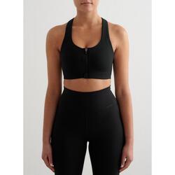 Femme Pilates Soutien-gorge de sport Maintien Élevé Fermeture Éclair Noir