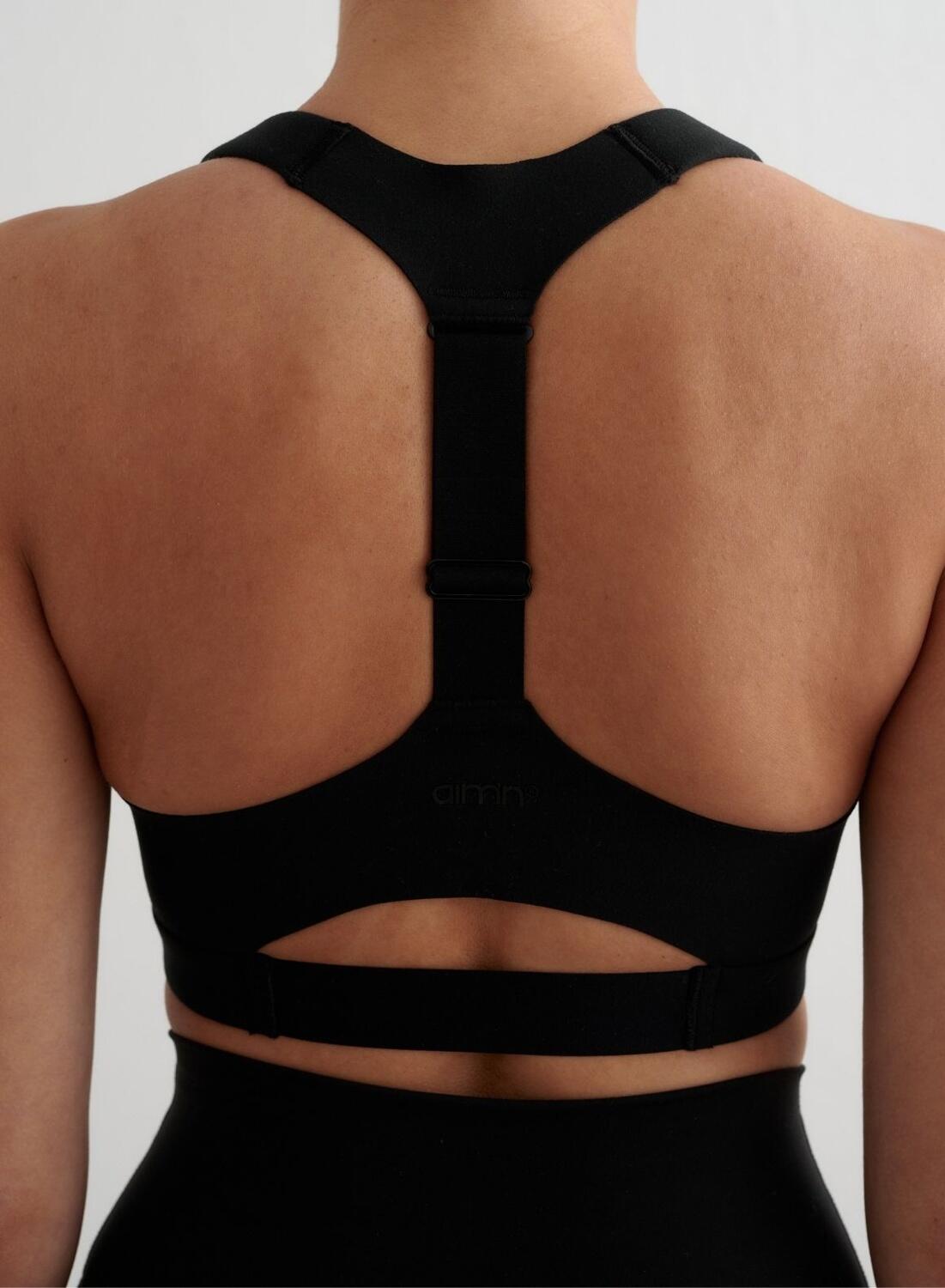 Femme Soutien-gorge de sport Maintien Élevé Fermeture Éclair Noir 6/6
