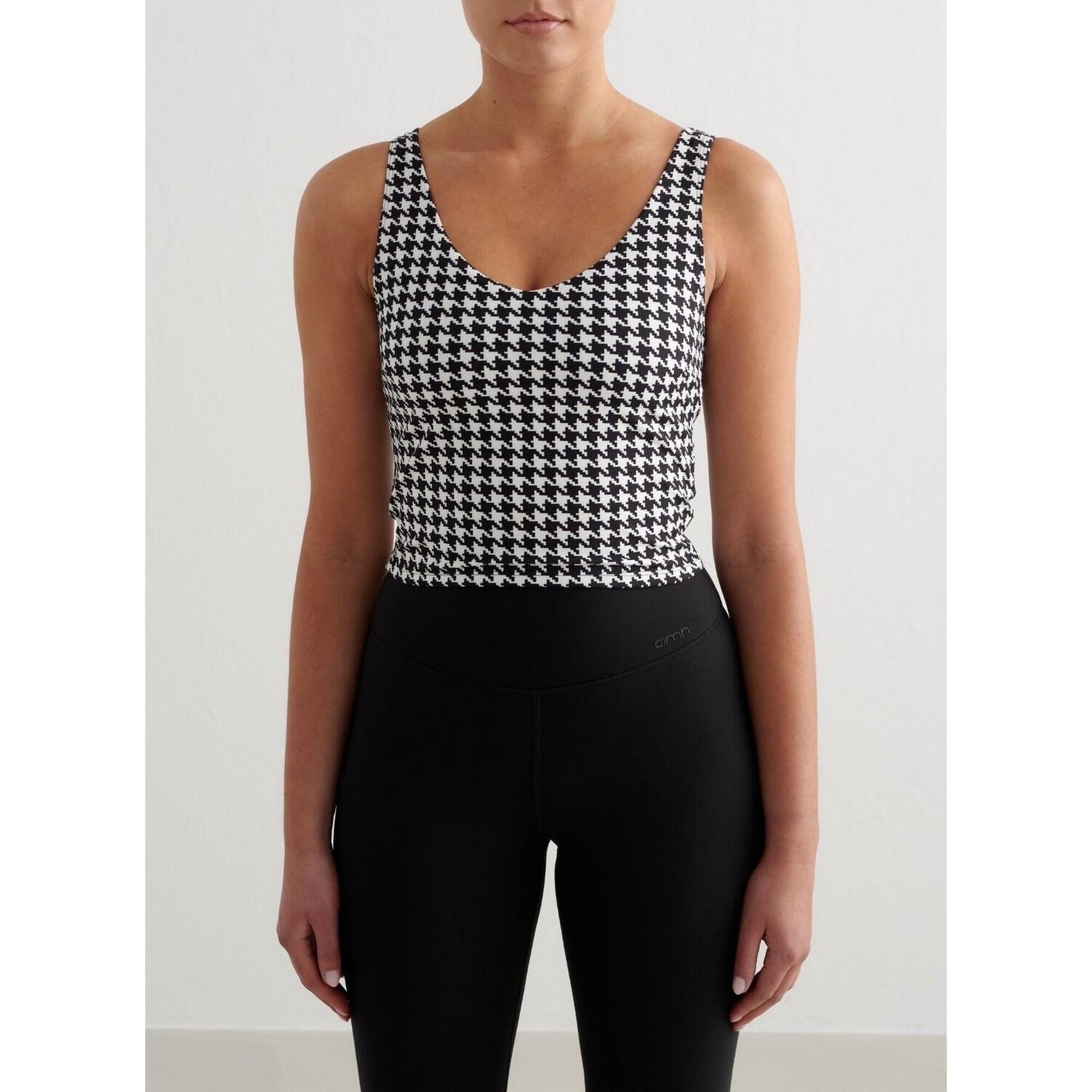 Aim'n - Femme Soutien-gorge De Sport À Col En V Bralette Motif Multicolore - Brassière - Blanc|noir - 40 M - Decathlon