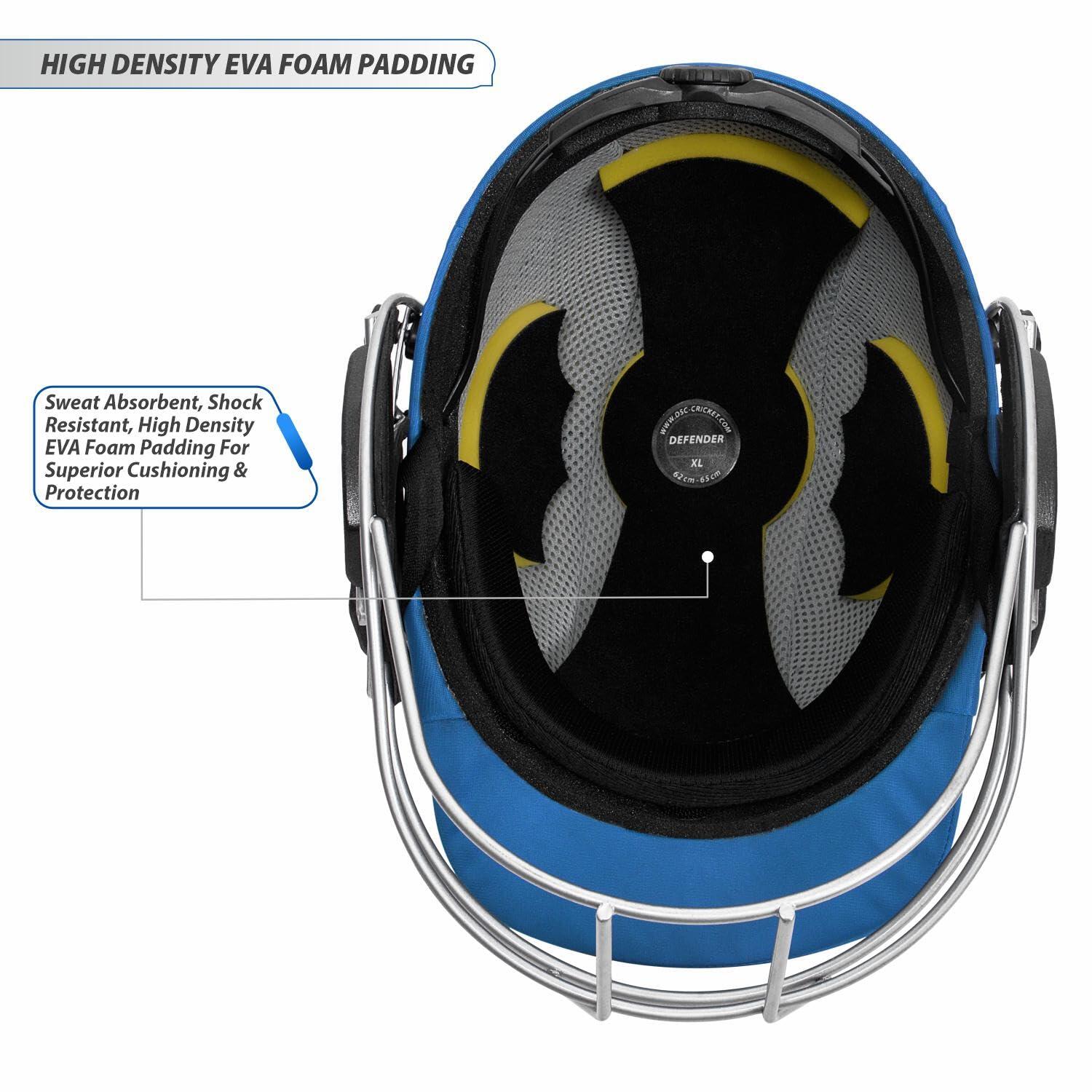 DSC DEFENDER Crickethelm Medium Royalblauw – Verstellbar & Leicht 4/7