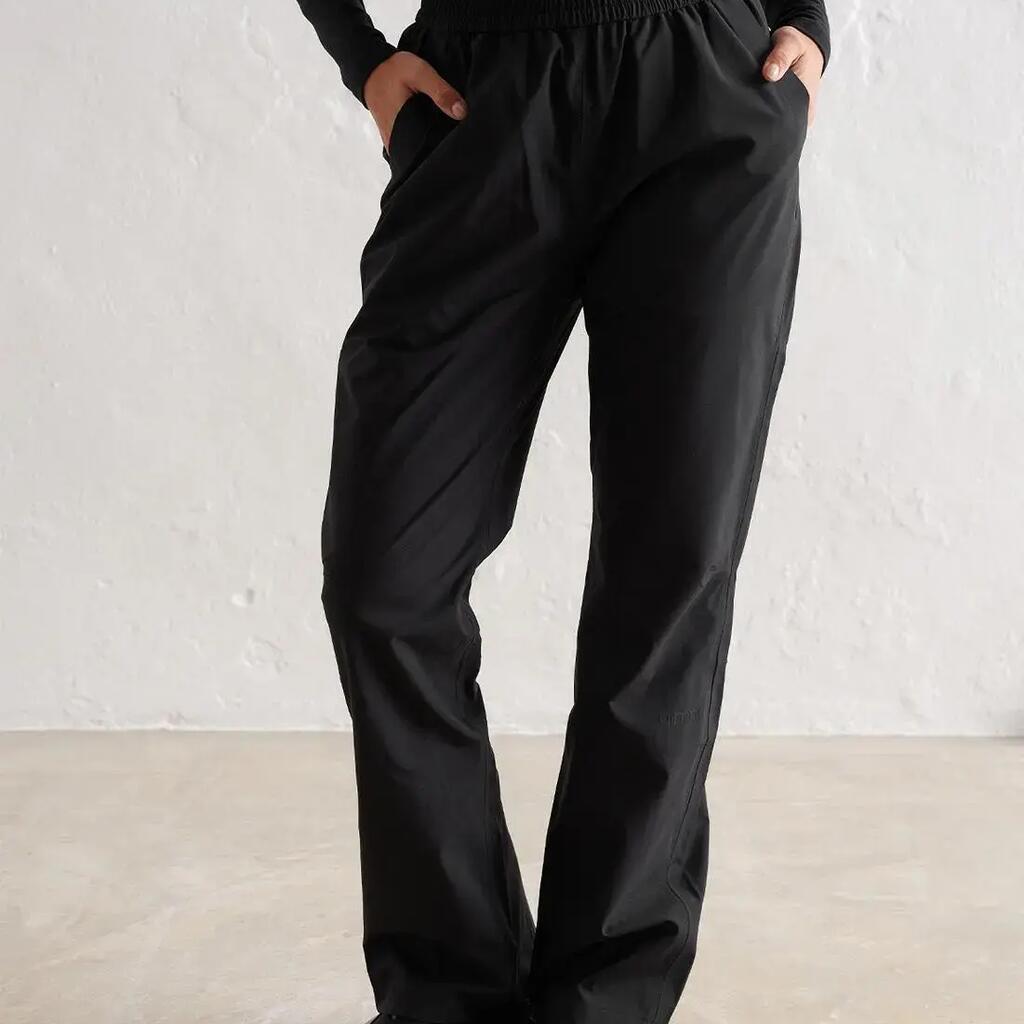 Women's Pants Waterproof Pull-On Adjustable Leg Openings Calf Zips Black
