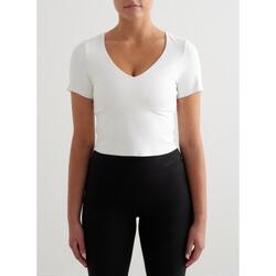 Femme Yoga Soutien-gorge de sport Manches Courtes Bralette Blanc