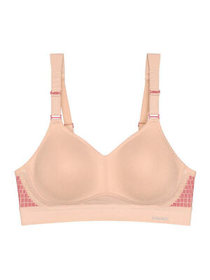 Sport-BH maximaler Halt Damen - Triaction Hybrid Lite hellbraun