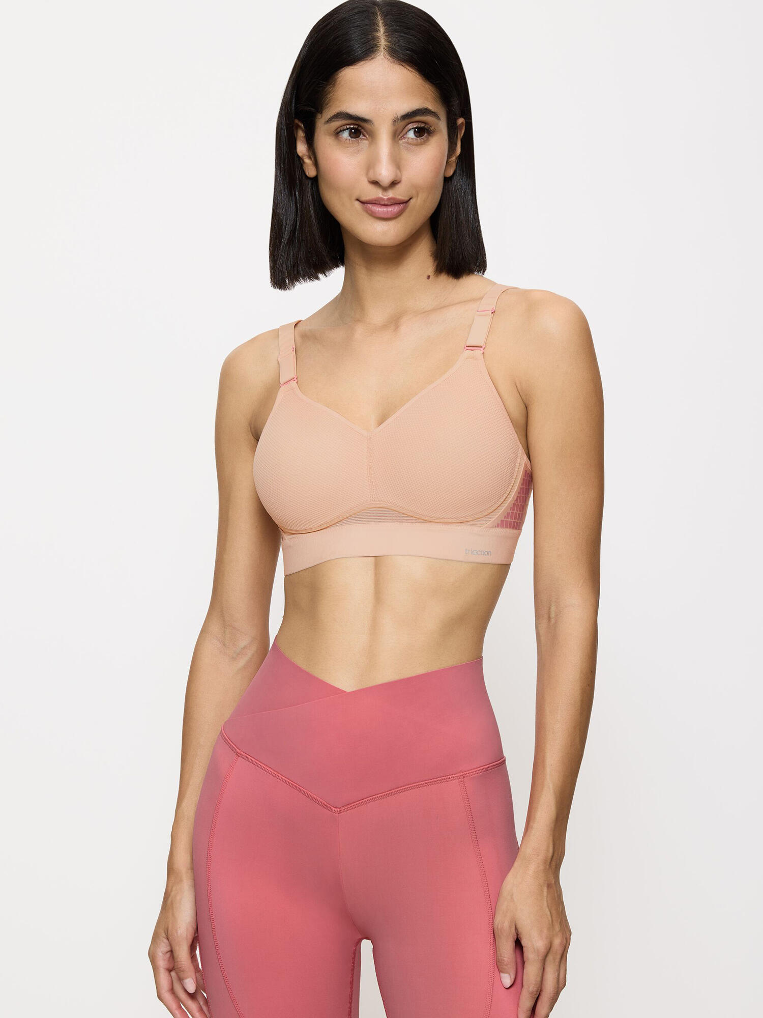 Sport-BH maximaler Halt Damen - Triaction Hybrid Lite hellbraun 2/5