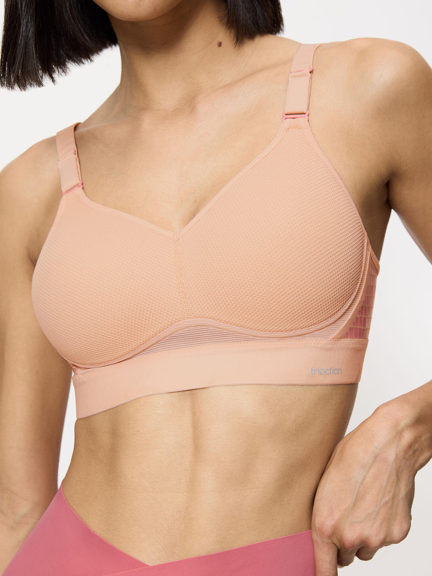 Sport-BH maximaler Halt Damen - Triaction Hybrid Lite hellbraun 4/5