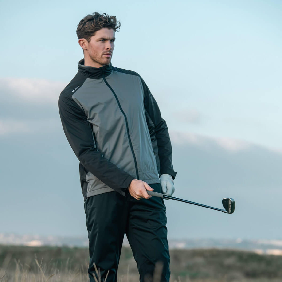 Callaway Golf Mens Stormlite lll Waterproof Jacket Caviar M