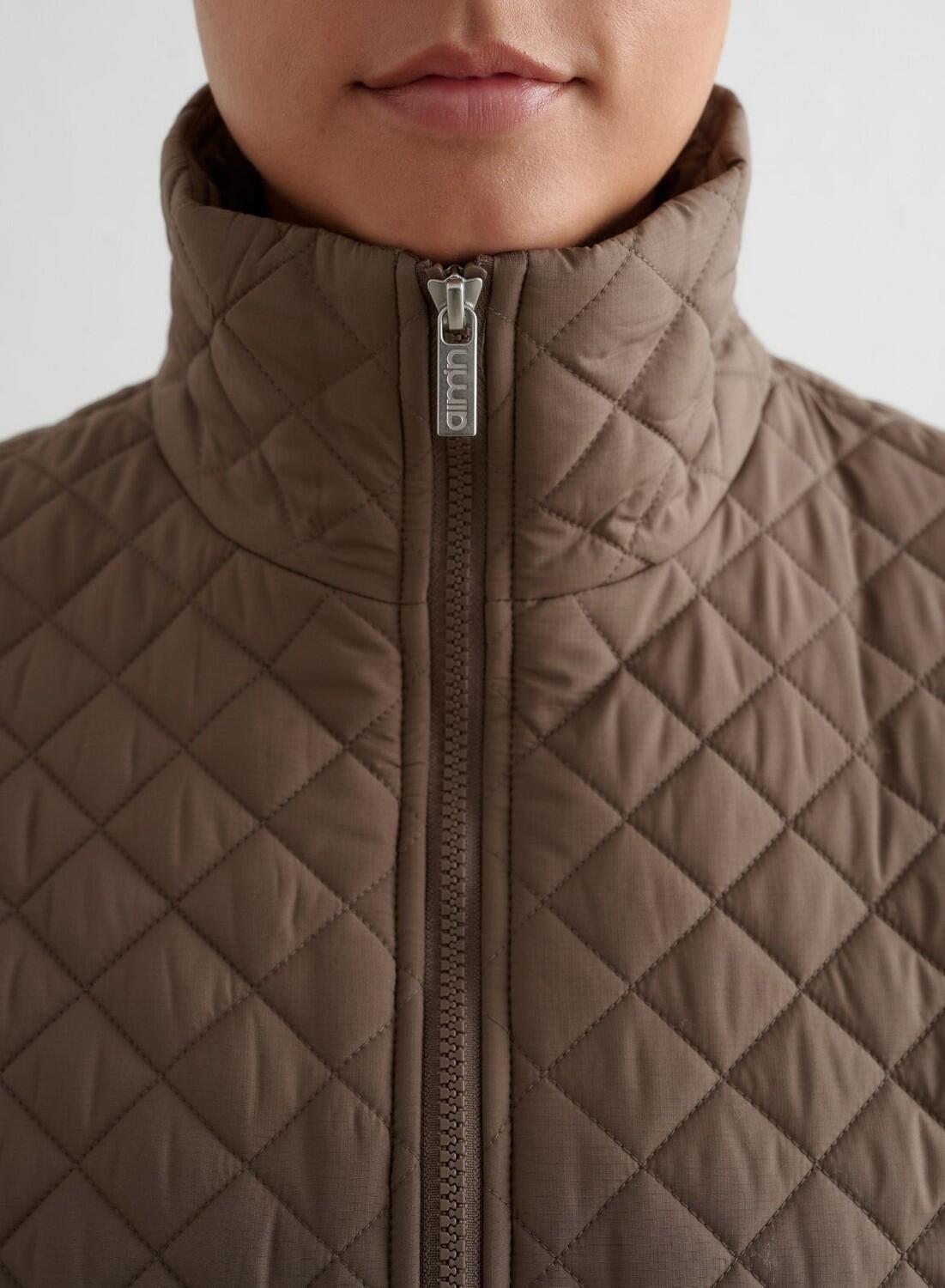 Damen Jacke Wasserabweisend Übergroße Gesteppt Braun 5/6
