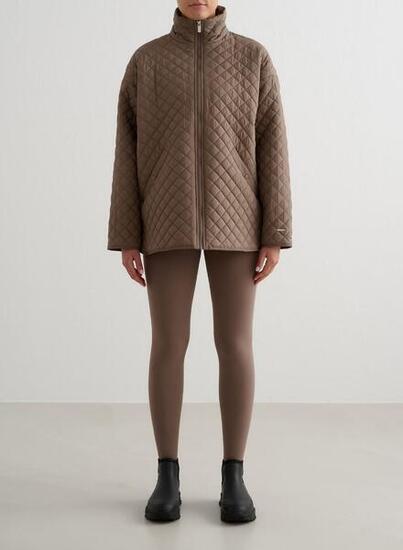 Dames Jas Waterafstotend Oversized Gewatteerd Bruin