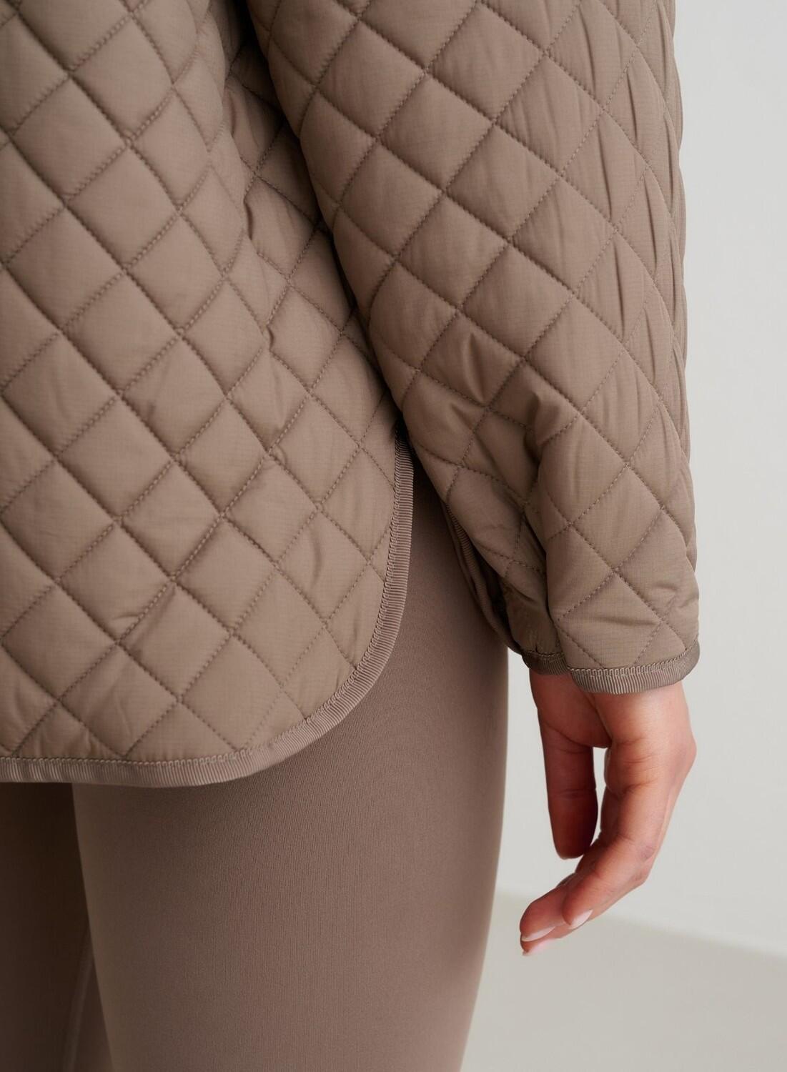 Damen Jacke Wasserabweisend Übergroße Gesteppt Braun 6/6