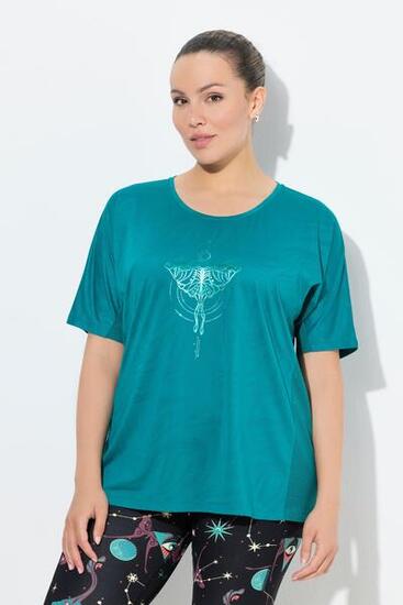 Damen Funktionsshirt Mesh-Einsätze Rundhals Halbarm