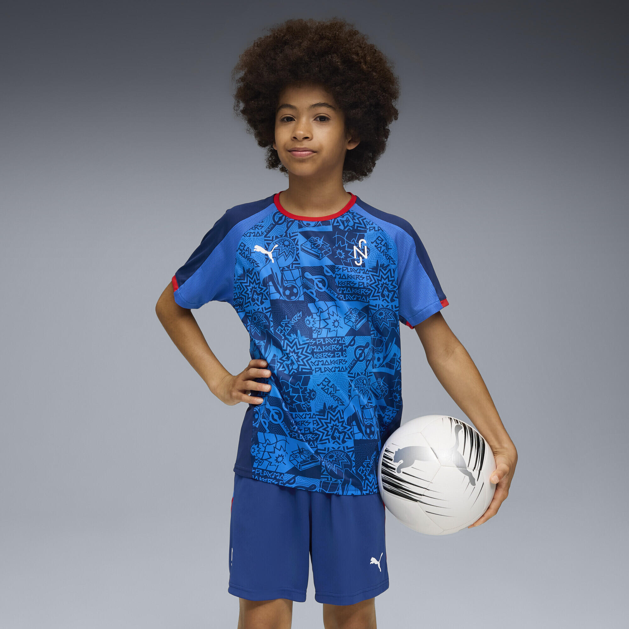 T-shirt futebol infantil leve respirável Neymar Jr Playmaker PUMA 2/6