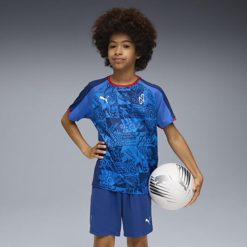 Tricou copii mânecă scurtă, imprimeu grafic Playmaker albastru PUMA