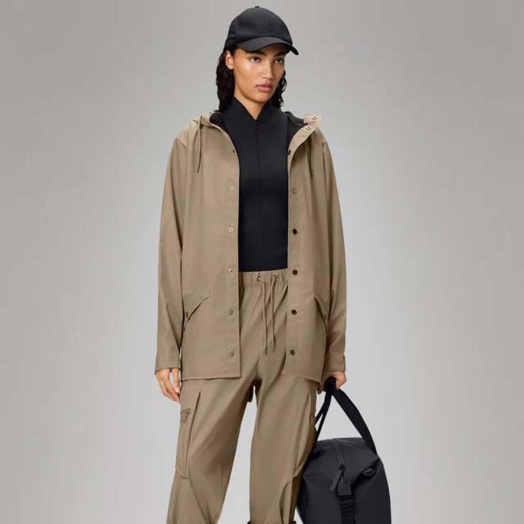 Giacca Rains Modello Jacket W3 Colore Beige 4/5