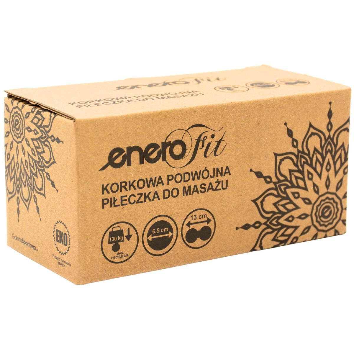 Podwójna piłeczka do masażu Enero Fit 7.5x15CM korkowa 4/6