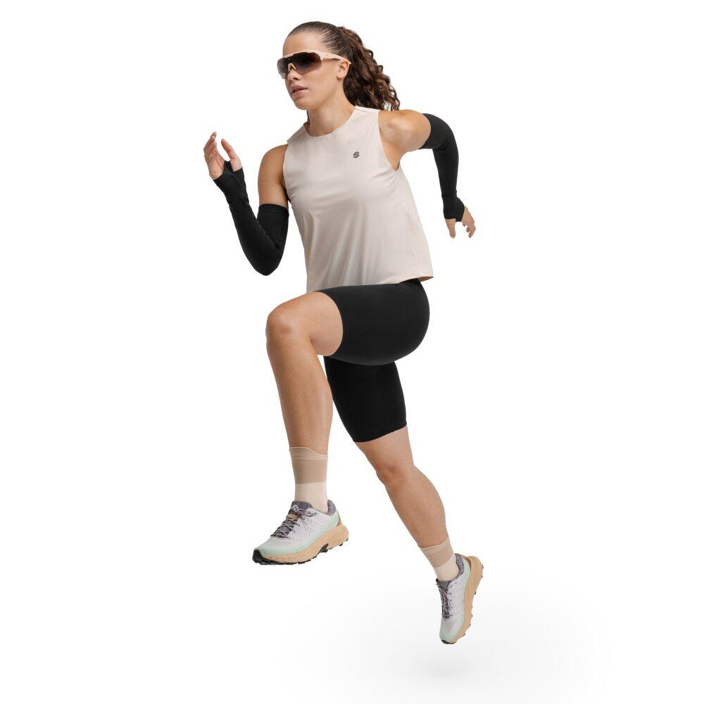 Mallas cortas trail running mujer senderismo West Black Negro 3/7