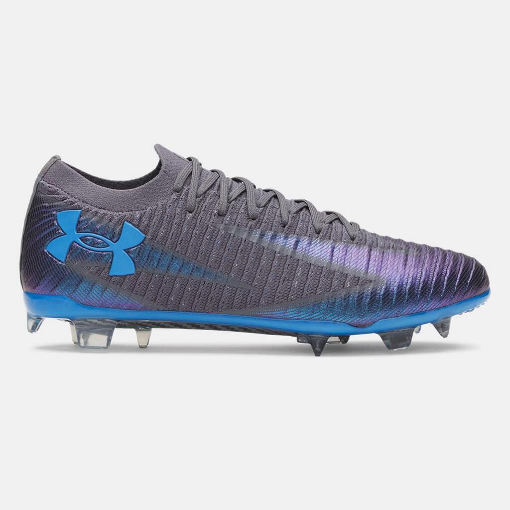 UA Shadow Elite 3 FG Cleats Gray and Blue
