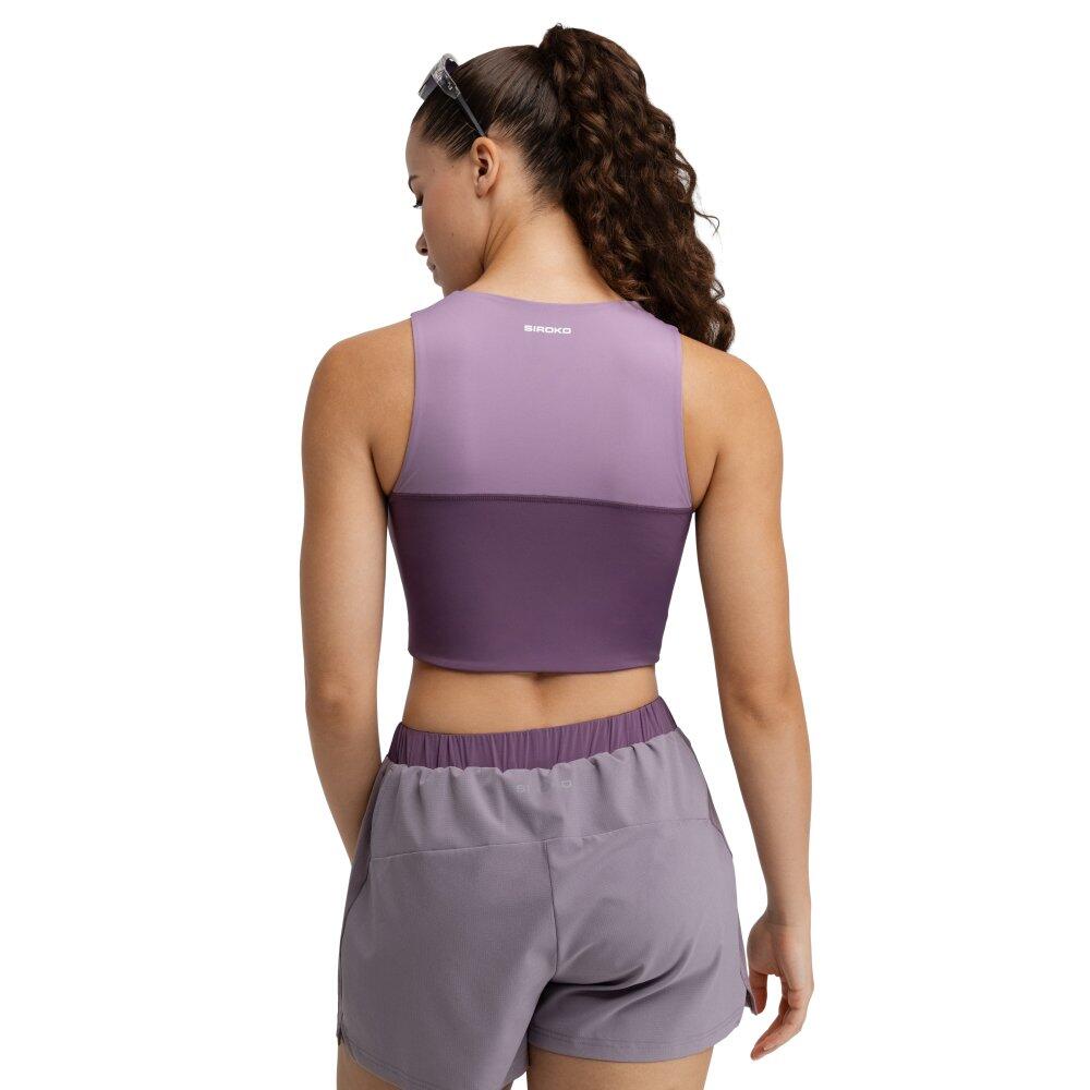 Damska koszulka crop top bez rękawów do biegania w terenie Trekking Siroko Pho