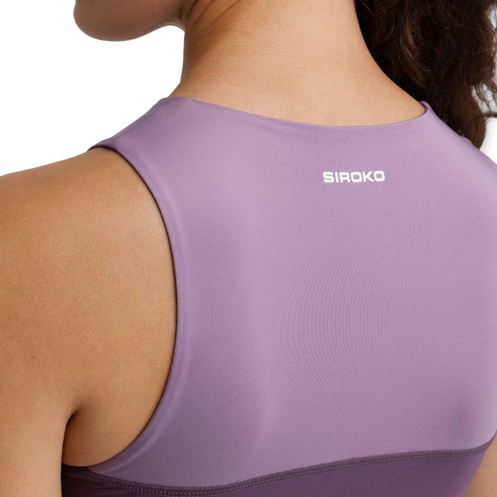 Débardeur crop top trail running femme Randonnée Phoenix Lilac Pourpre 4/7