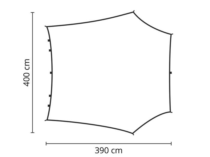 Zonnescherm Spirit 390x400cm met 3 masten - UV-bescherming tegen de zon