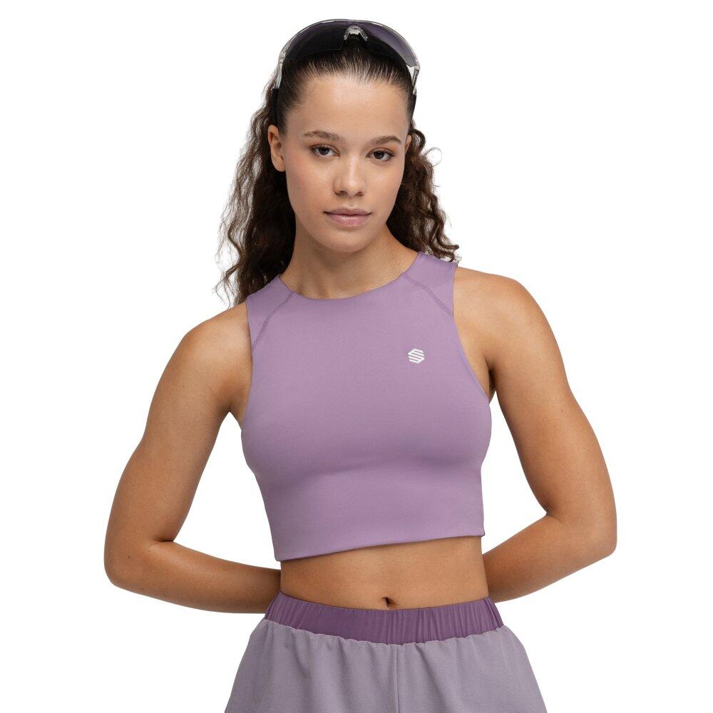 SIROKO Camisola de alças cropped de trail running para mulher Caminhada Phoenix Lilac