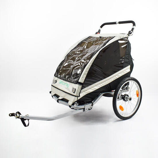 Remorque 2 enfants alu 2en1 vélo et poussette