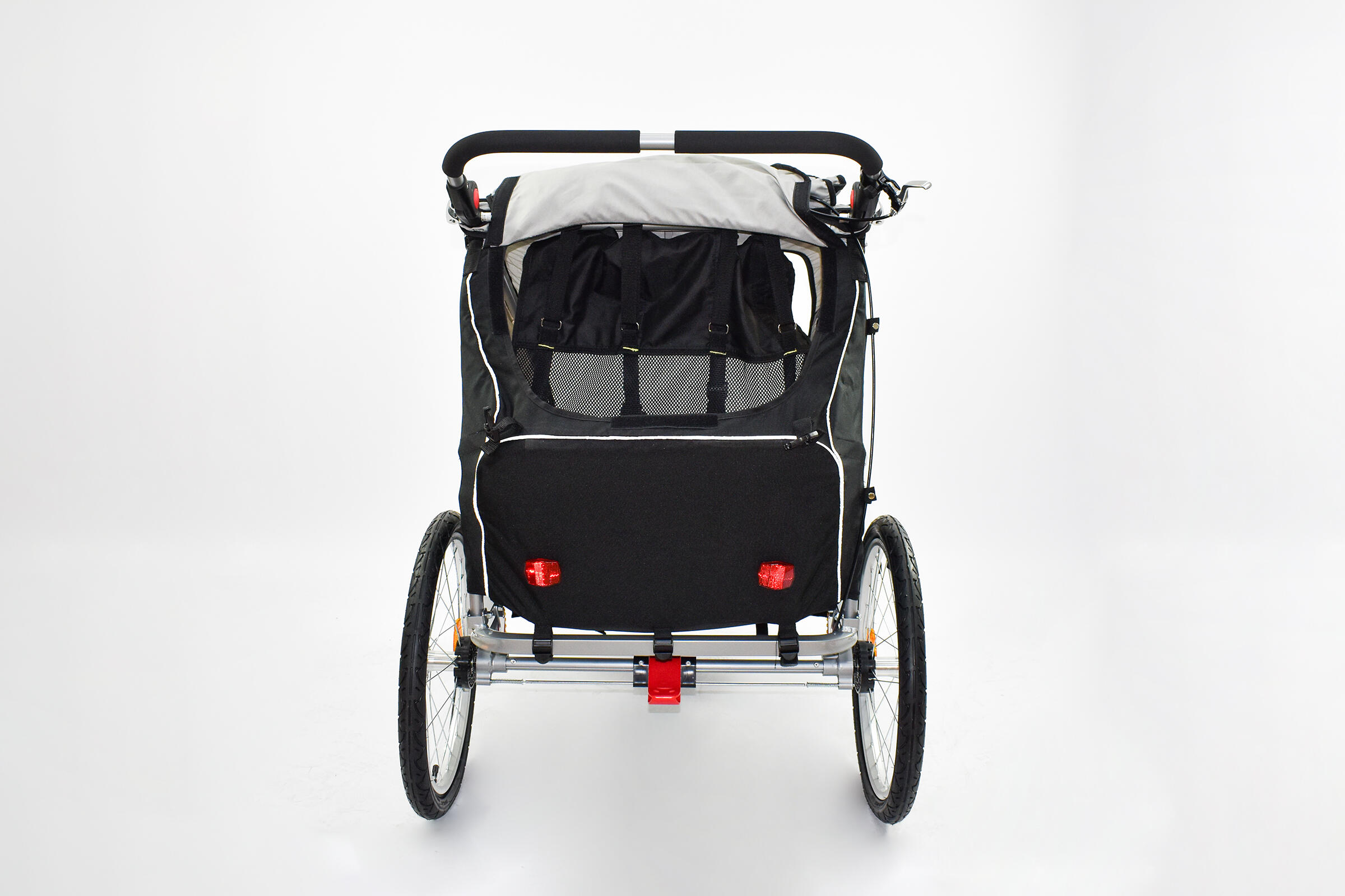 Rimorchio 2 bambini in alluminio 2in1 bicicletta e passeggino 4/7