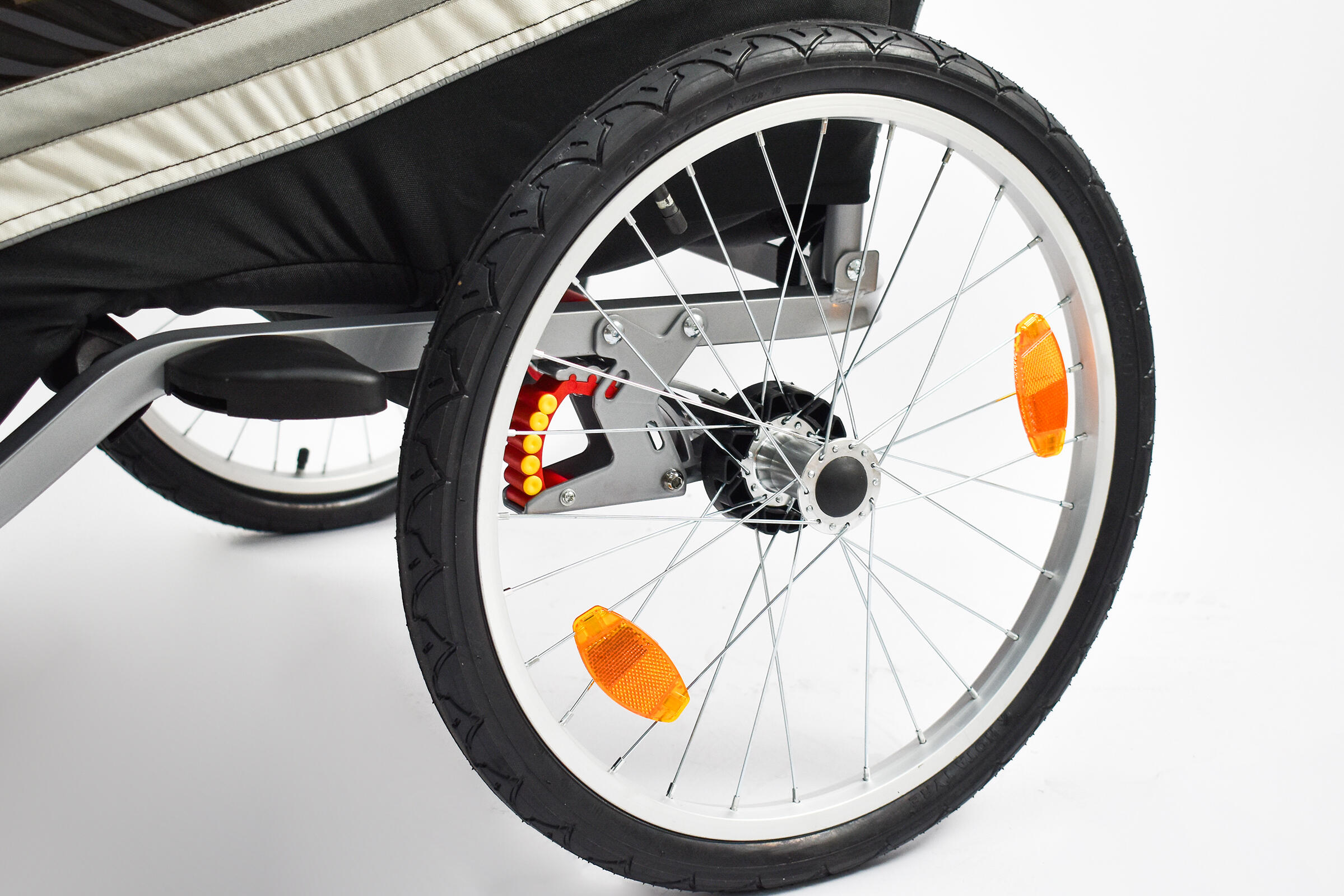 Rimorchio 2 bambini in alluminio 2in1 bicicletta e passeggino 6/7