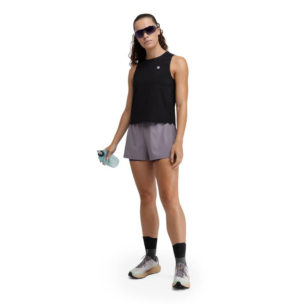 Camiseta sin mangas trail running mujer senderismo Volt Black Negro 3/7