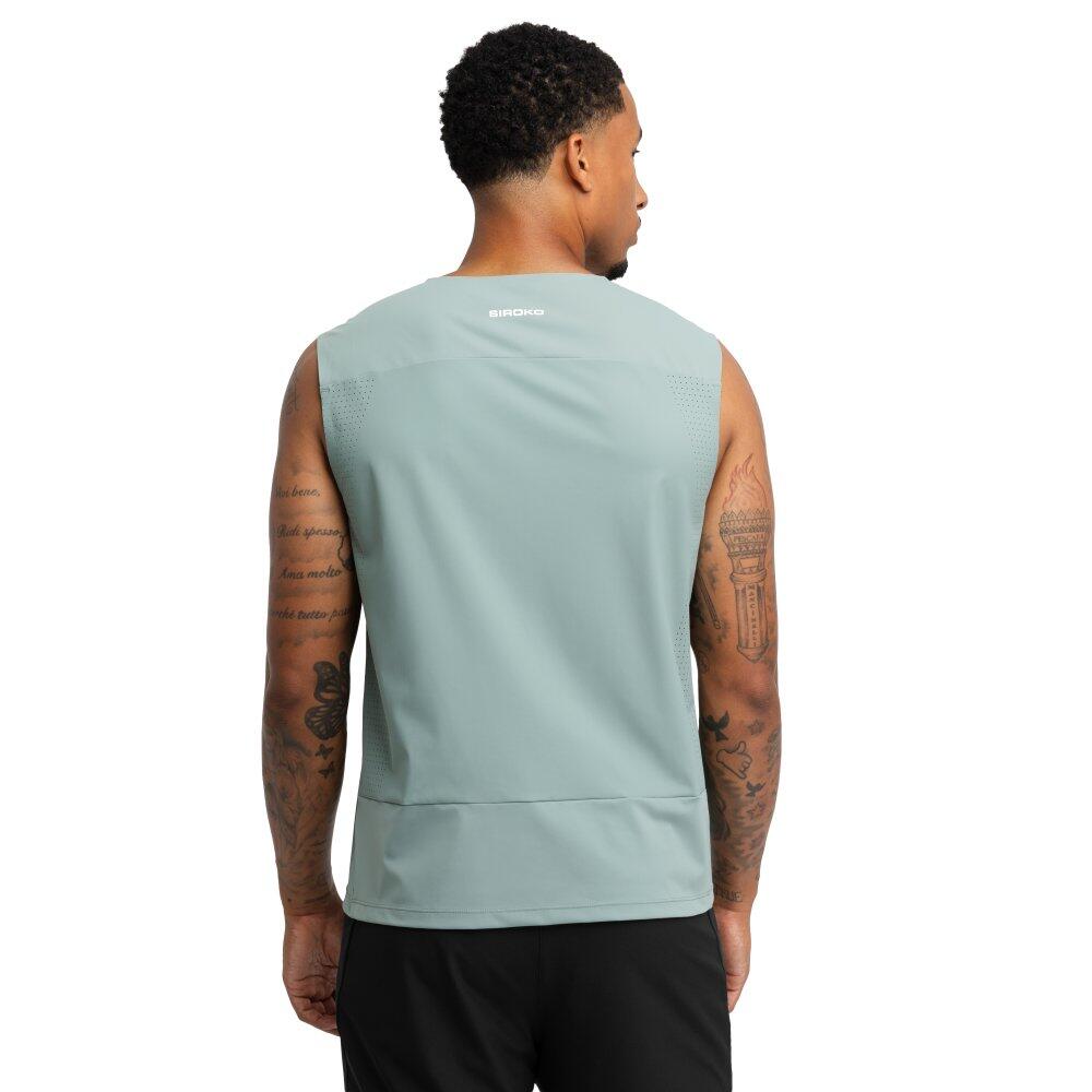 Męska koszulka tank top do biegania w terenie Trekking Siroko Apex Green
