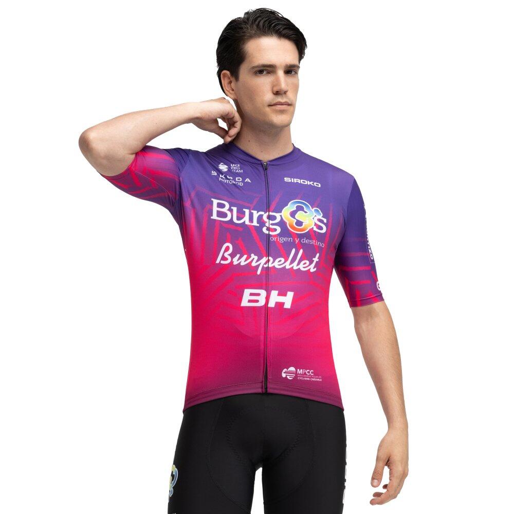 Siroko - Maillot Vélo Manches Courtes Homme Burgos Burpellet Bh X Siroko Bbbh Burgos Pur - Maillot Manches Courtes - Violet - Decathlon