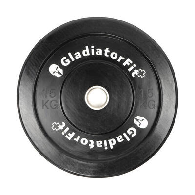 Piastra paracolpi olimpica in gomma nera Ø 51 mm GladiatorFit
