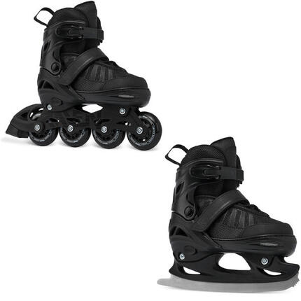 Verstellbare Rollschuhe Schlittschuhe 2in1 Oxen Schwarz/Mint Anodized