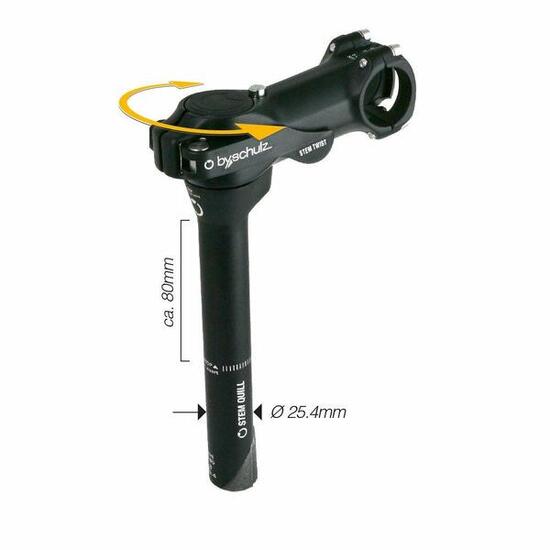 By,Schulz Vorbau Stem Quill Twist SDS Vorbaulänge 105 mm schwarz - Alu 6061-T...
