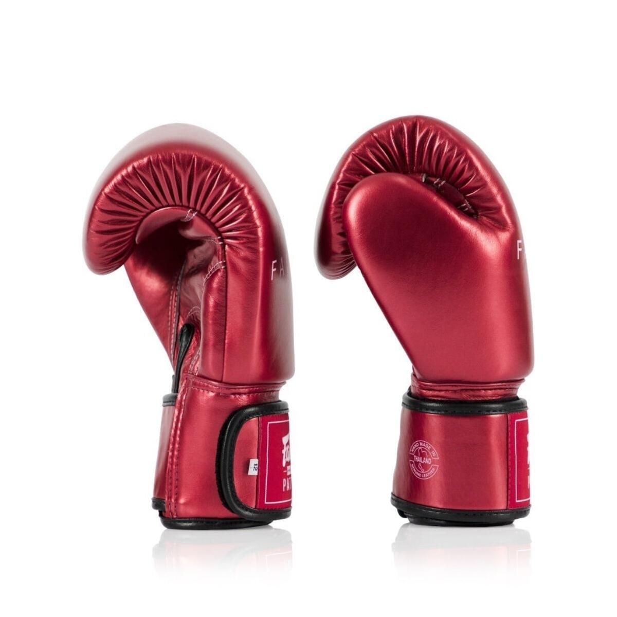 Fairtex (kick)bokshandschoenen Metallic Rood 3/7