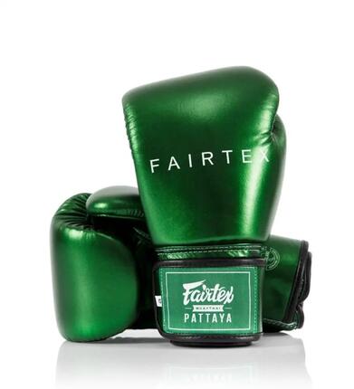 Gants de boxe Fairtex BGV22 Metallic 10 oz microfibre vert