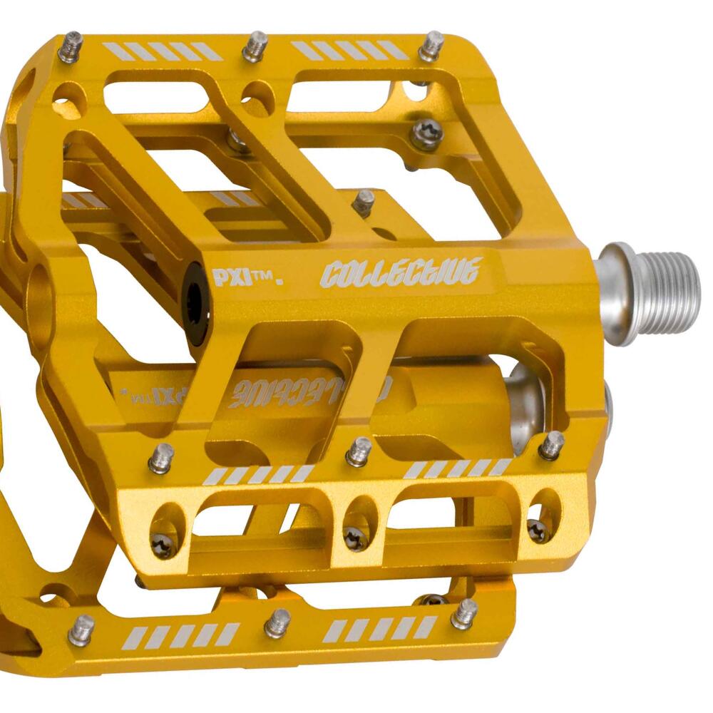 PX1 MTB Bike Pedal Set Gold COLLECTIVE BIKES Decathlon