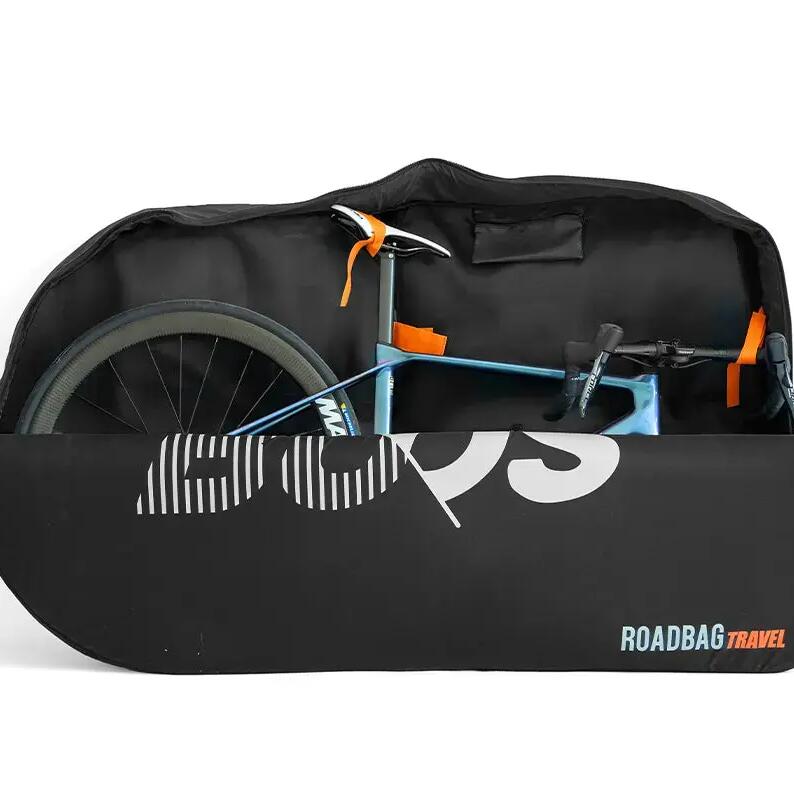 ROADBAG TRAVEL – padded road bike bag, rear wheel stays mounted.