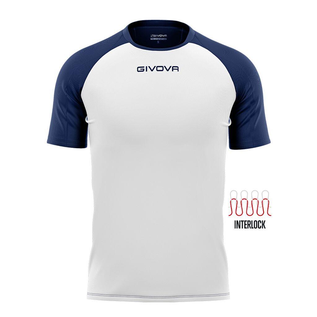 Givova - Maillot Enfant Givova Capo - T-shirt Manches Courtes - Blanc|bleu - 34 2xs - Decathlon